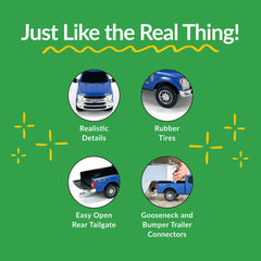 Big Country Toys Ford F250 truck with bumper hitch compatible with trailers.
