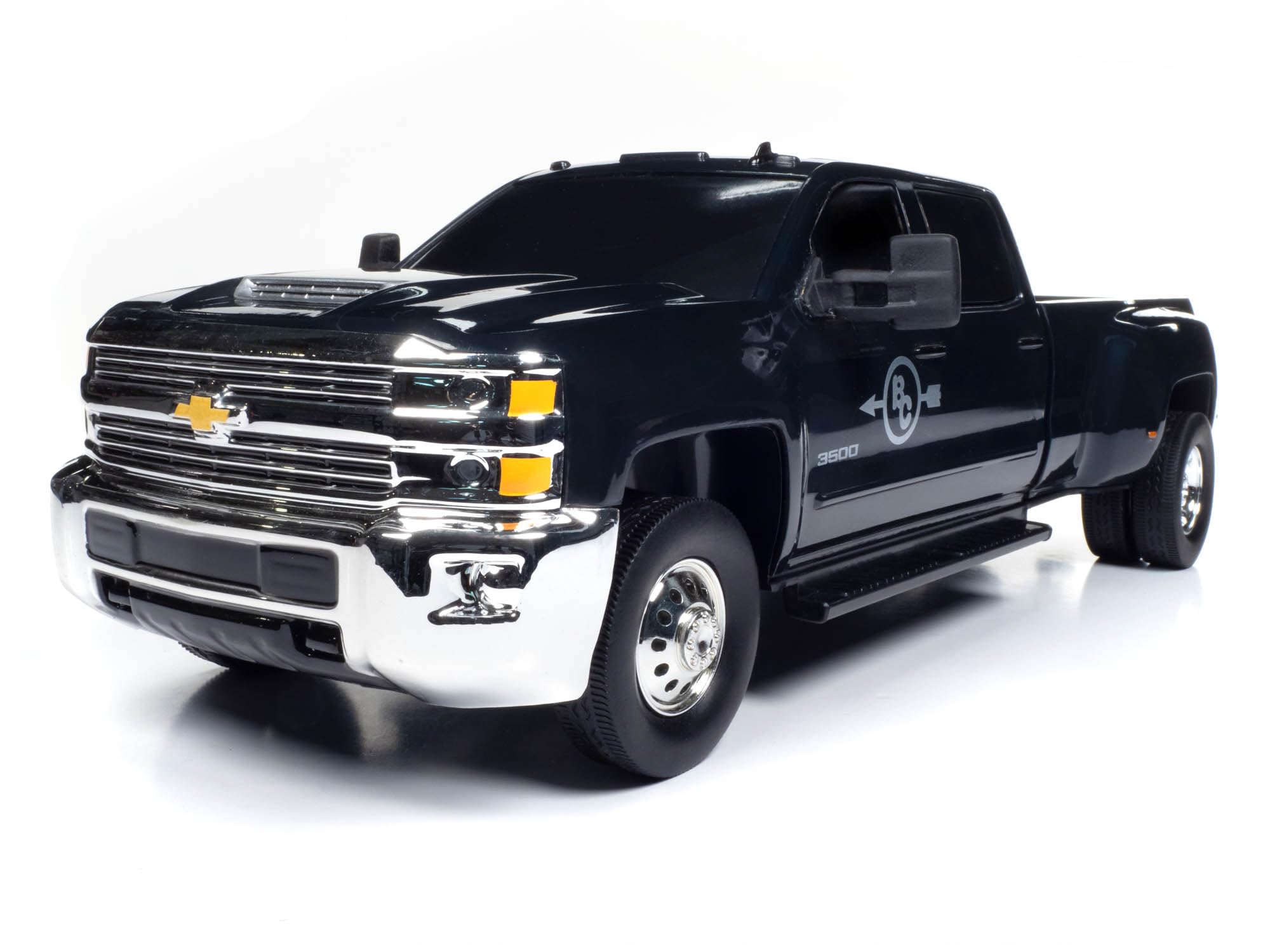 Gooseneck trailer hitch on Big Country Toys truck enabling trailer compatibility for imaginative play.