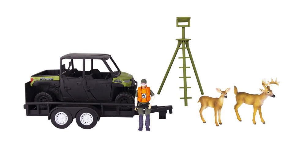 Big Country Toys hunting playset featuring the Polaris Ranger ATV for immersive pretend hunting