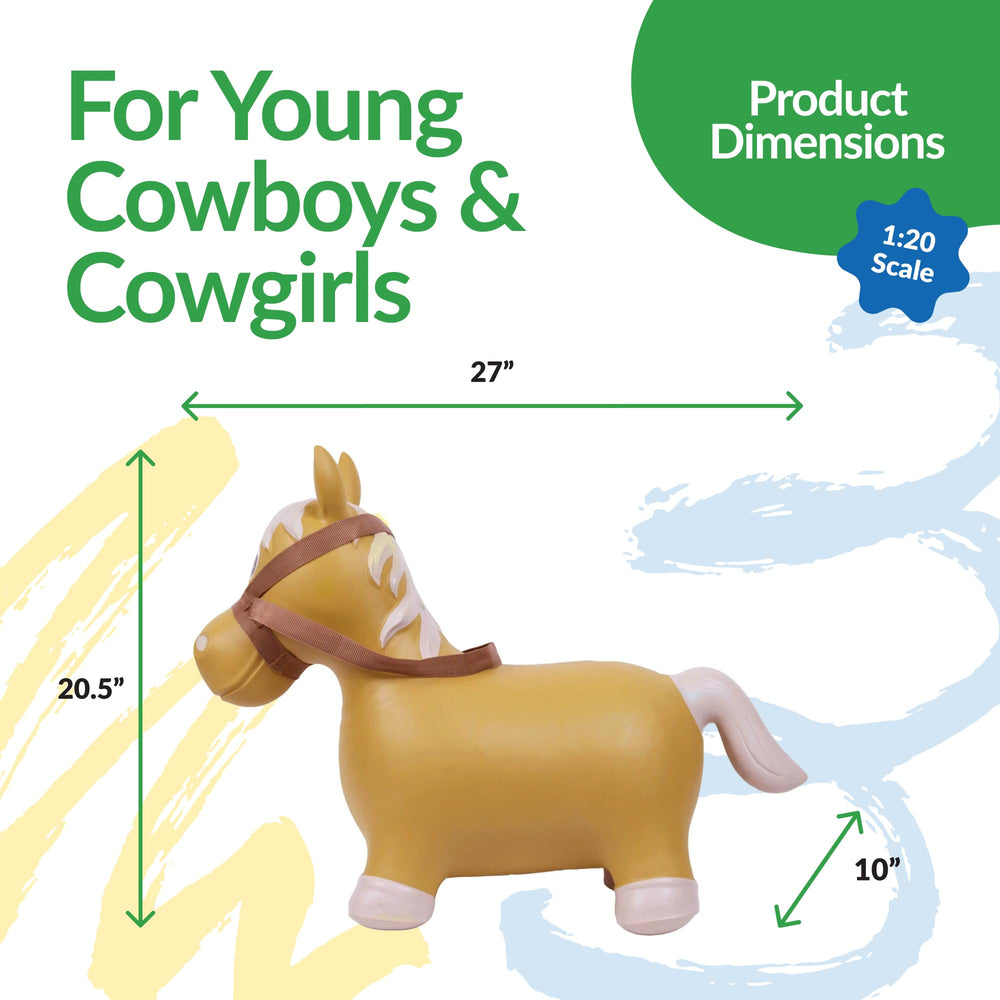 Big Country Toys Lil’ Bucker Horse four-legged base supports younger riders.