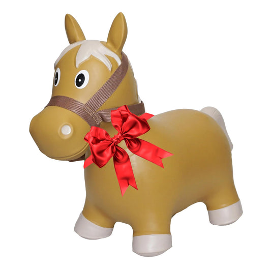 Big Country Toys Lil’ Bucker Horse front view for active toddler rodeo play.