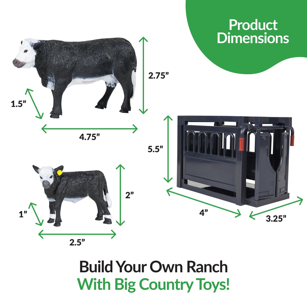 Big Country Toys ranch set toy black baldy cow and calf for nurturing play