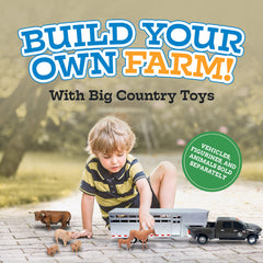Big Country Toys Sundowner trailer connects to compatible trucks via gooseneck hitch.