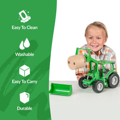 Big Country Toys tractor implements with hay bale for interactive farm setups