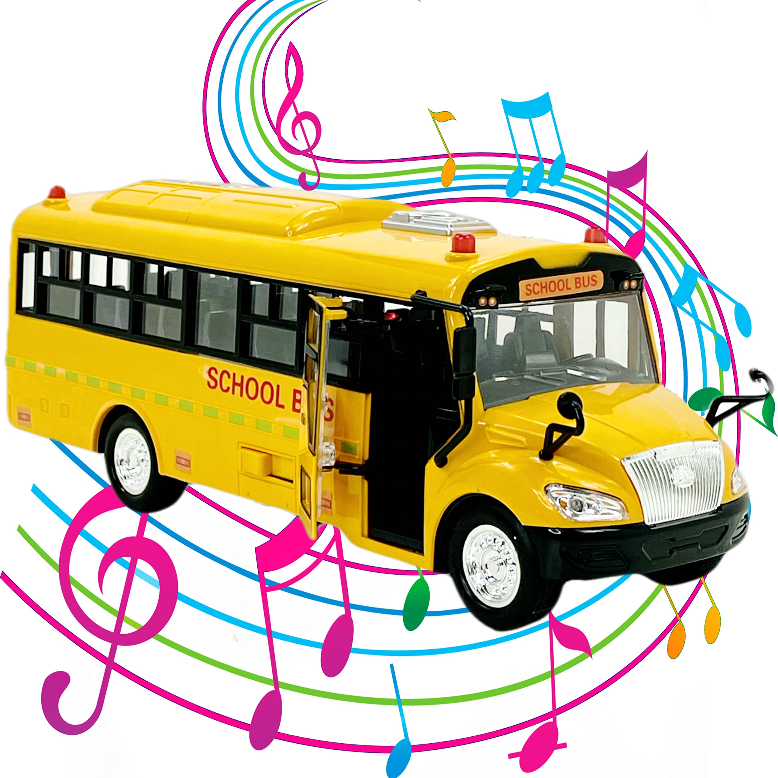 Big Daddy Huge Yellow School Bus side view highlights sturdy build and bright finish.