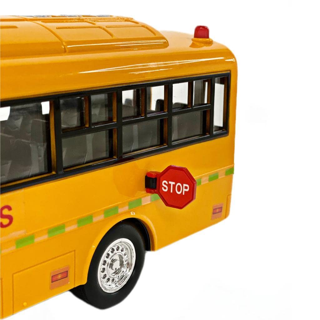 Big Daddy Huge Yellow School Bus wheels spin smoothly during fast imaginative races.