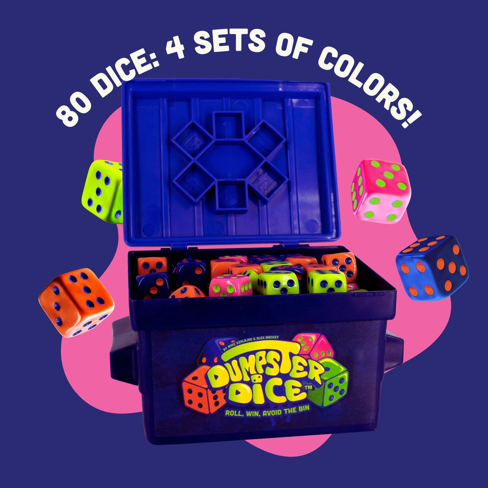 Big Discoveries Dumpster Dice durable dumpster doubles as a portable game box.
