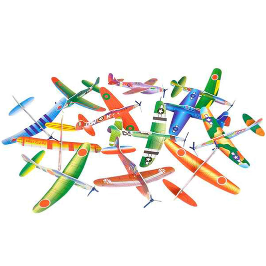 Big Mo's Toys 24-pack 8-inch glider planes ready for party favors and family fun.