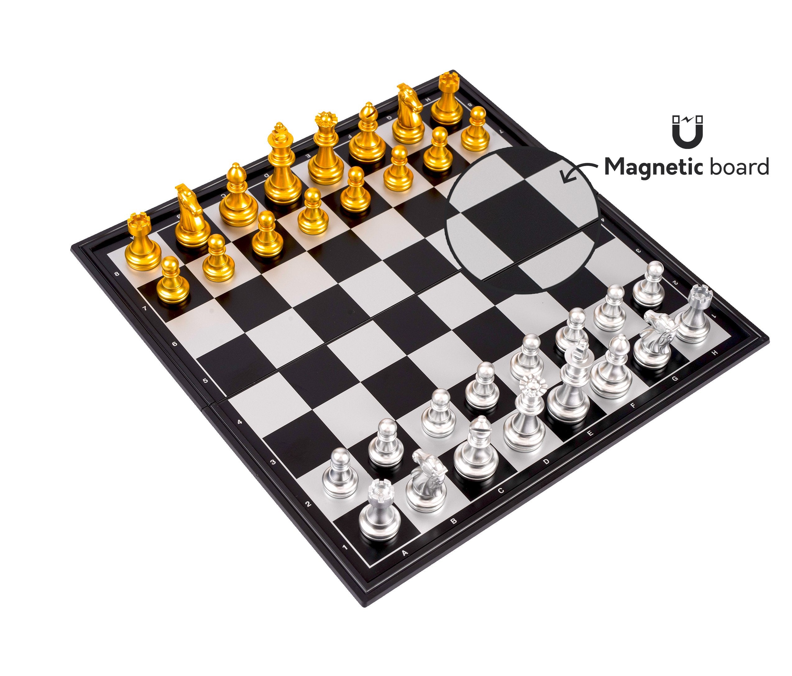 Big Mo’s Toys folding chess board doubles as a storage tray.