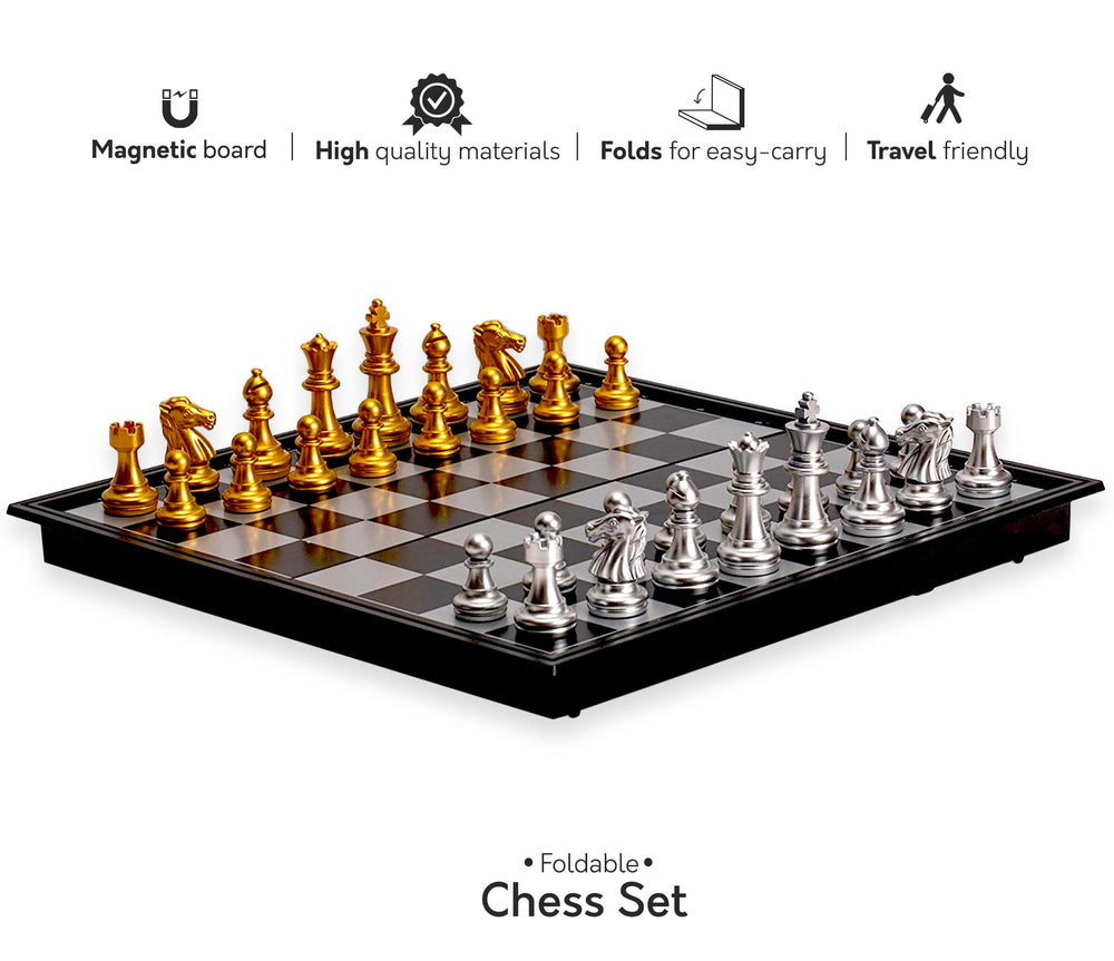 Big Mo’s Toys magnetic chess pieces stay in place during bumps.