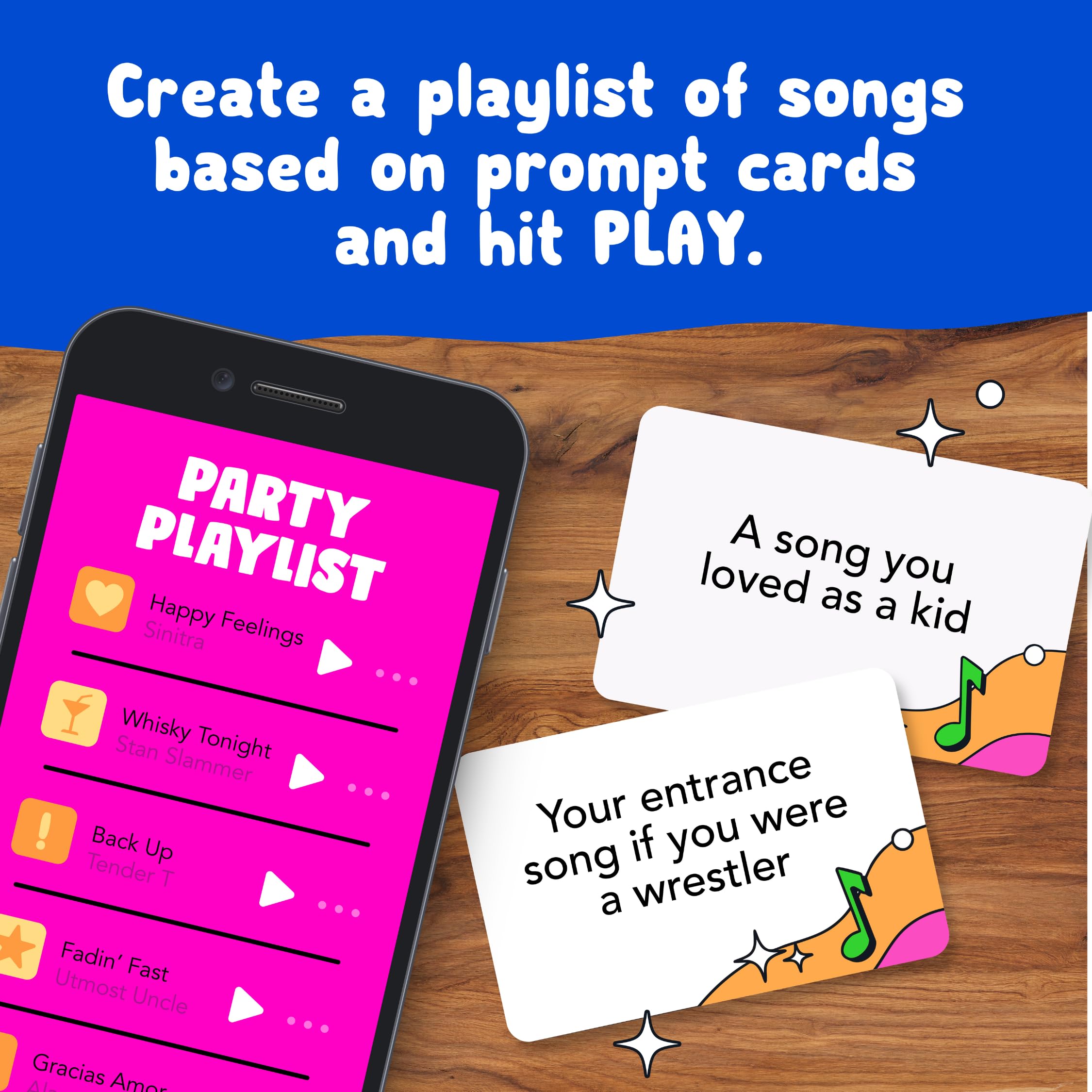 Big Potato Add to Playlist: shared playlist appears on phones as songs are added.