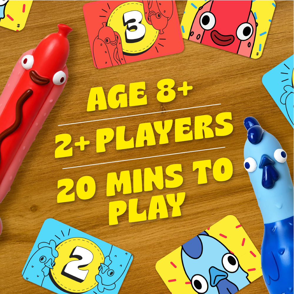 Big Potato Chicken vs Hotdog challenge cards highlight quick, fun race to land.