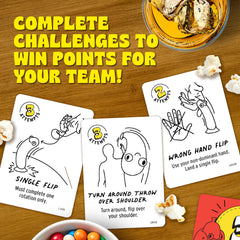 Big Potato Chicken vs Hotdog table-top stunt demonstrates quick setup for group play.