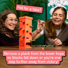 Players laugh while enjoying Big Potato Don't Fall for It