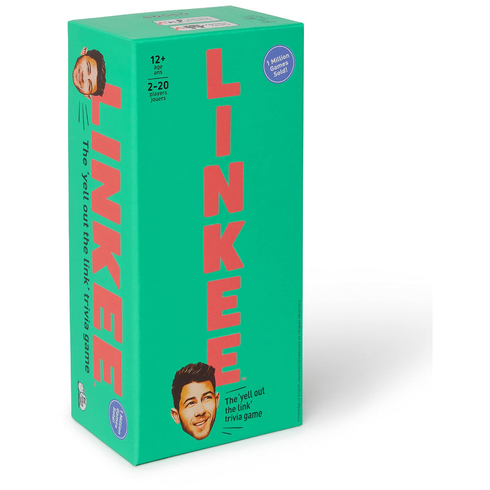 Big Potato Linkee Nick Jonas Edition box front energizes family game night.