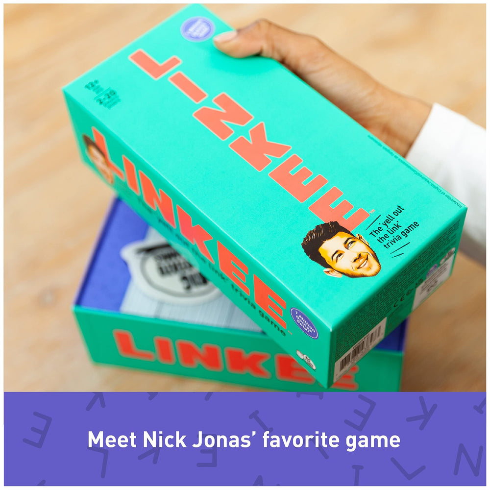Linkee Nick Jonas Edition card collection reveals diverse trivia cards for lively group chatter.