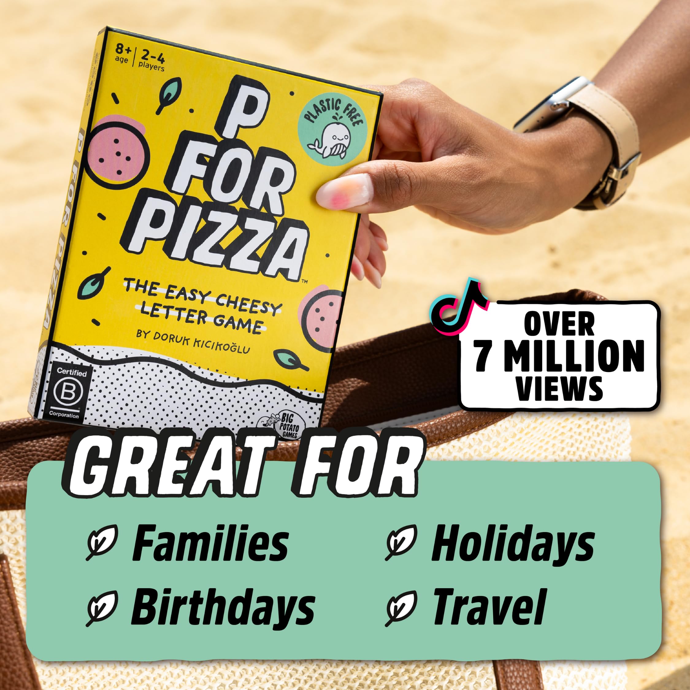 Big Potato P for Pizza compact card game for travel.