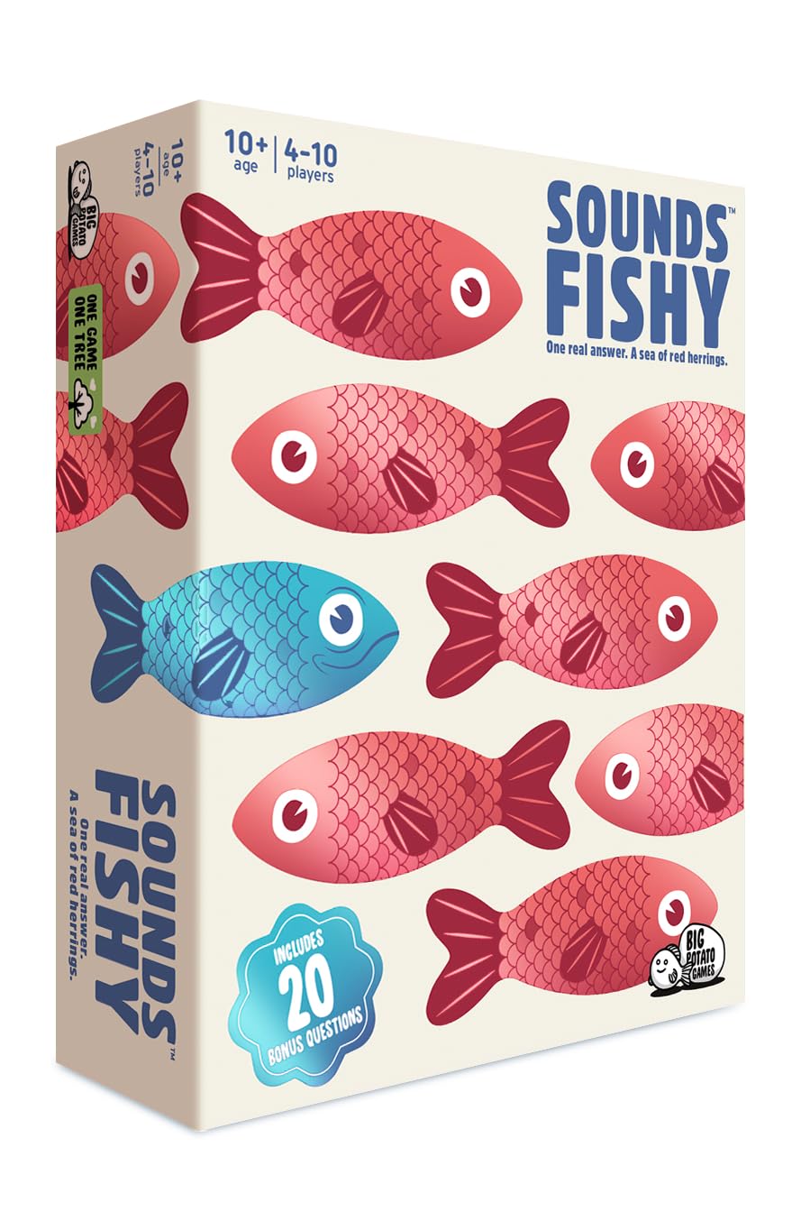 Big Potato Sounds Fishy card draw setup for quick-thinking family play.