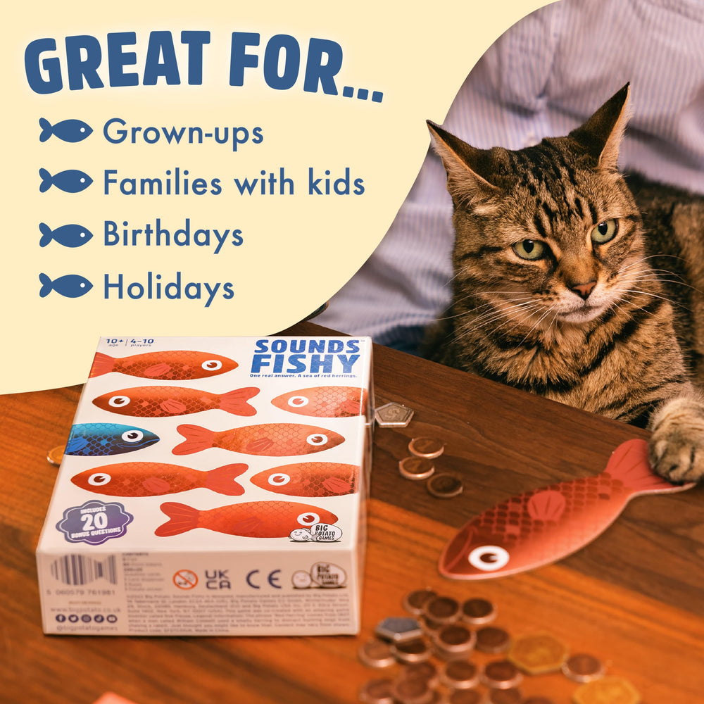 Big Potato Sounds Fishy packaging box highlighting group activities.