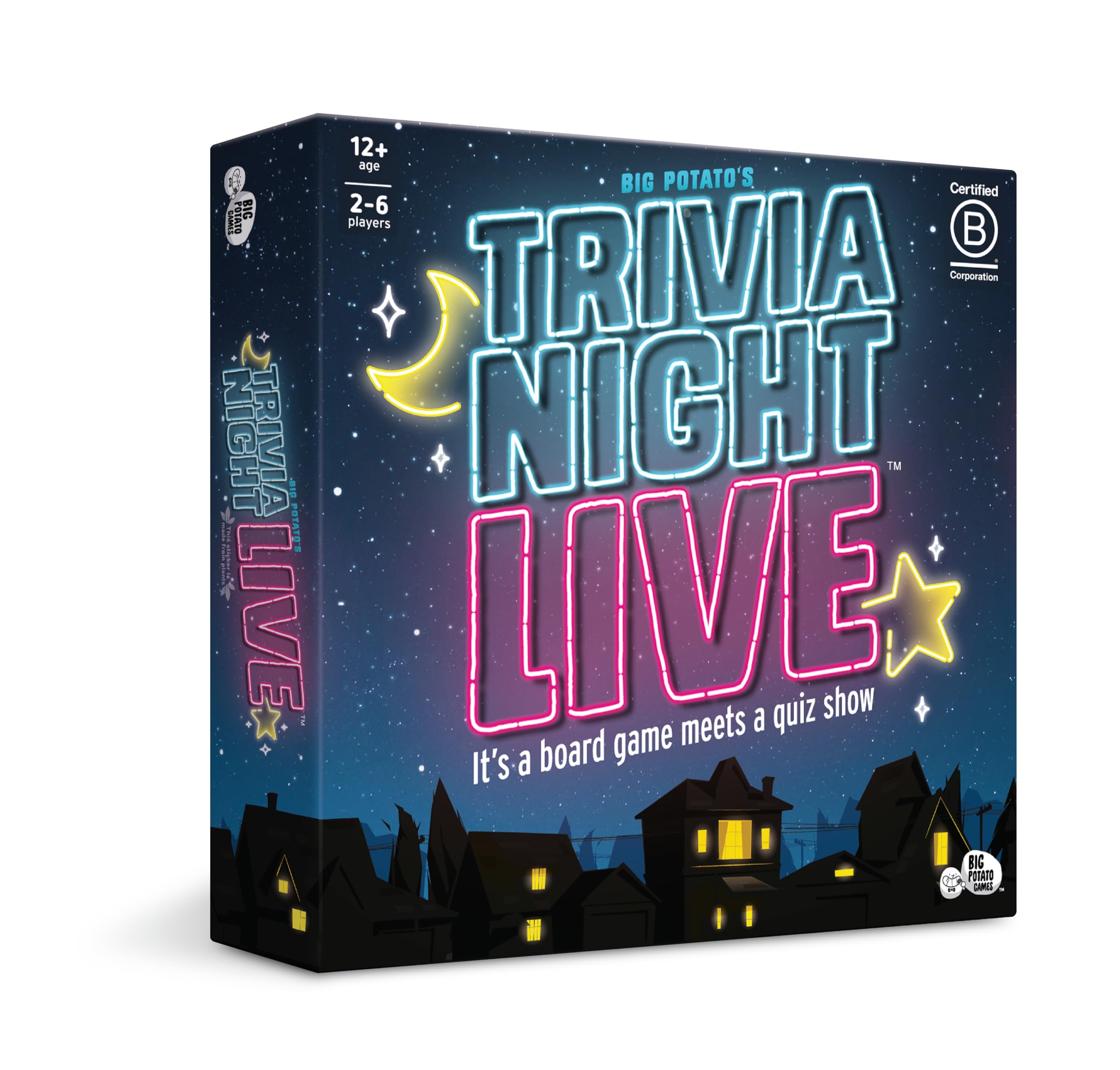 Big Potato Trivia Night Live TV host guides players through questions for a smooth family quiz.