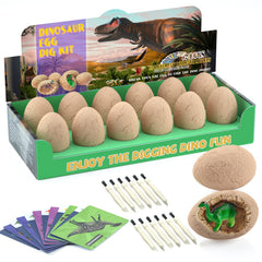 Bigear Dinosaur Eggs Excavation Kit showing 12 eggs for STEM exploration.