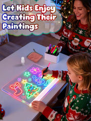 Biggun LED drawing board displaying four lighting modes for different effects.