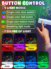 Biggun LED drawing board showing seven colors for vibrant art.