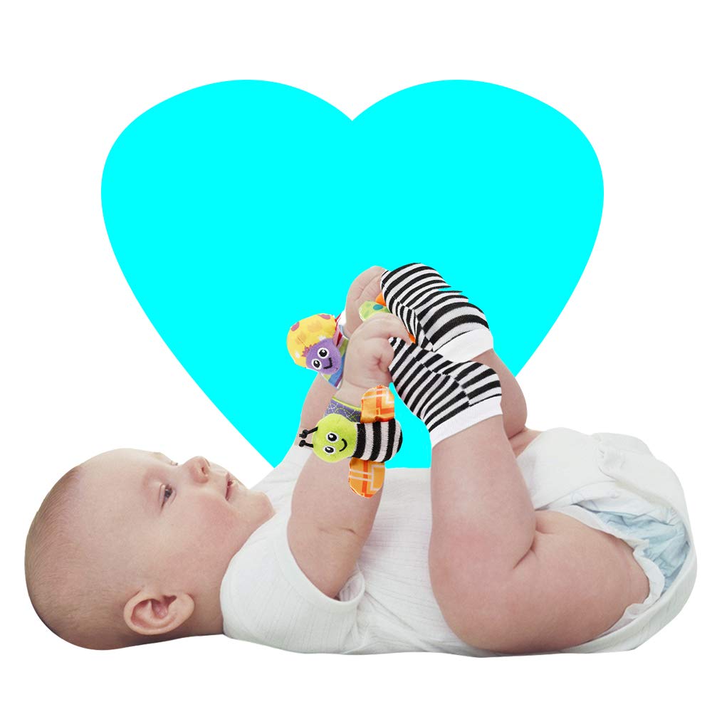 Bigib baby wrist rattle toy ready for grasping and exploration.