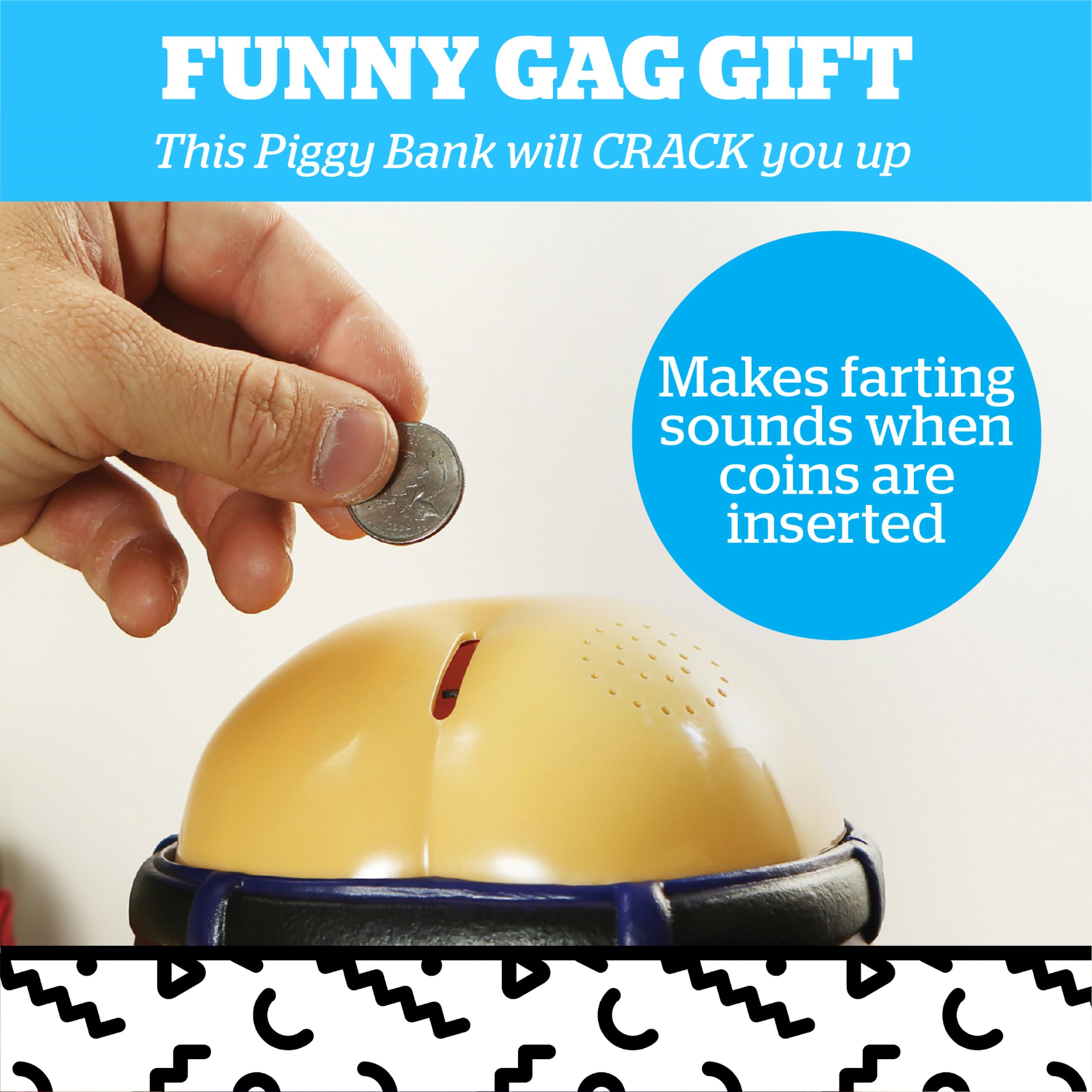 BigMouth Inc Fanny Bank measures 6x6 inches for compact display.