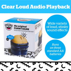 BigMouth Inc Fanny Bank battery compartment holds 3 AA batteries for sounds.