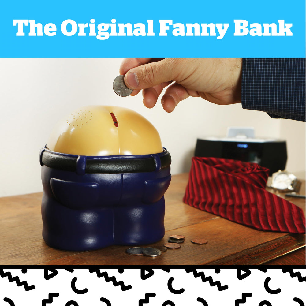 Six fart noises from BigMouth Inc Fanny Bank for playful pranks.