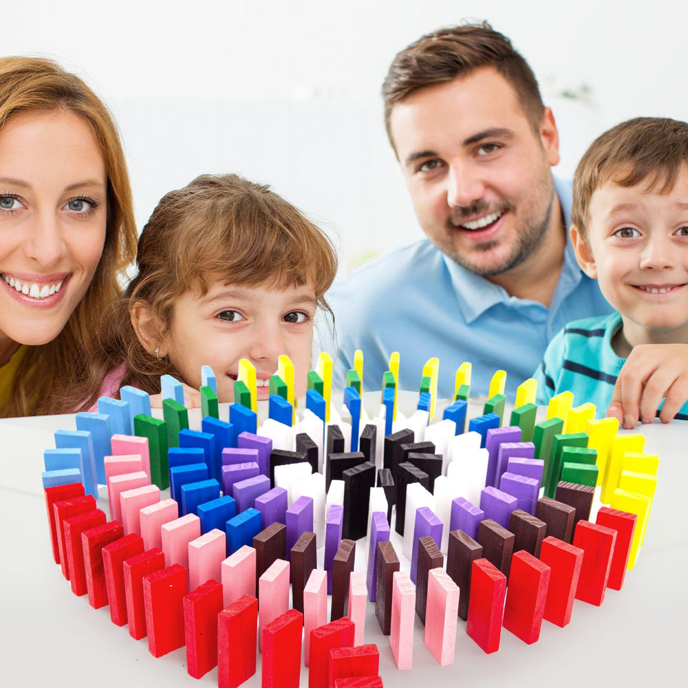 BigOtters domino set showcasing 12 colors for color recognition play.