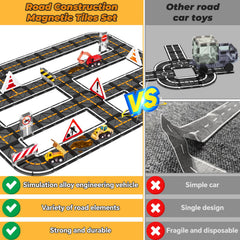 BigShu magnetic road cars with tiles spark creative traffic scenes.