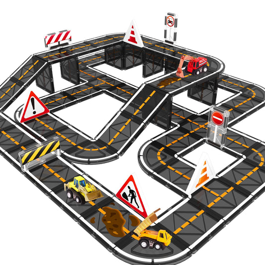 BigShu magnetic road tiles set enabling imaginative building and road networks.