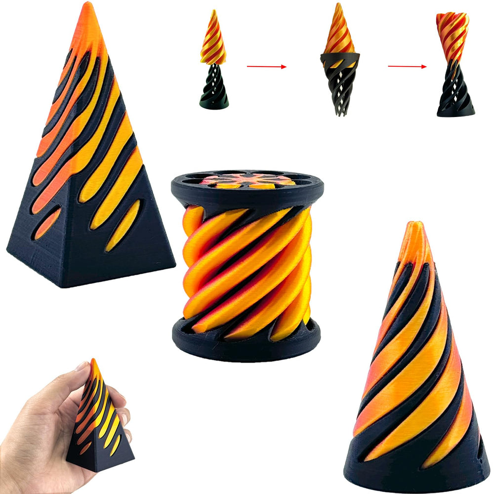 Bigted 3-pack pyramid passthrough sculpture for tactile focus.