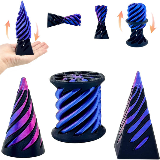 Bigted Spiral Cone Fidget Pyramid with mesmerizing motion for focused play.