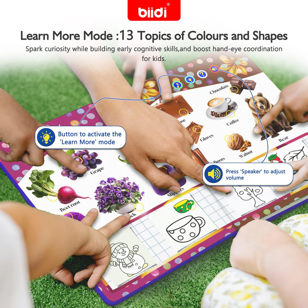 Eraser cap action on Biidi book for reusable coloring sessions