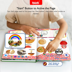 Close-up of Biidi word sound buttons promoting hands-on language exploration