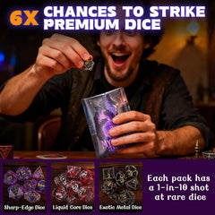 BiiSaa rare dice with liquid cores for standout visuals on table.