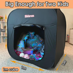 Bildurem Sensory Tent with blackout design supports focused activities in dim lighting.