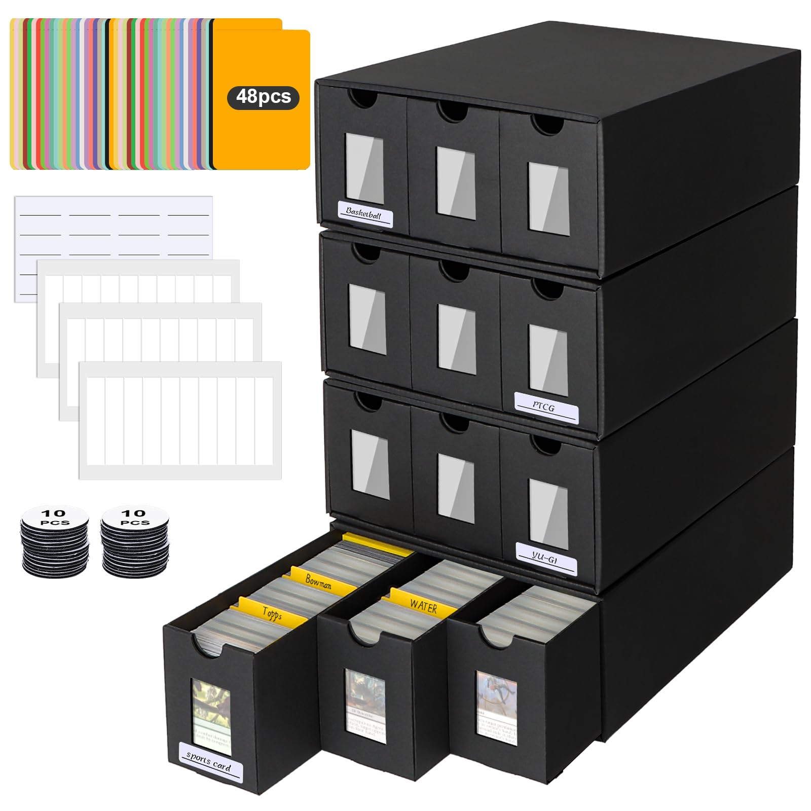 BILIPLE 12000+ storage box with sturdy shell protects your card collection.