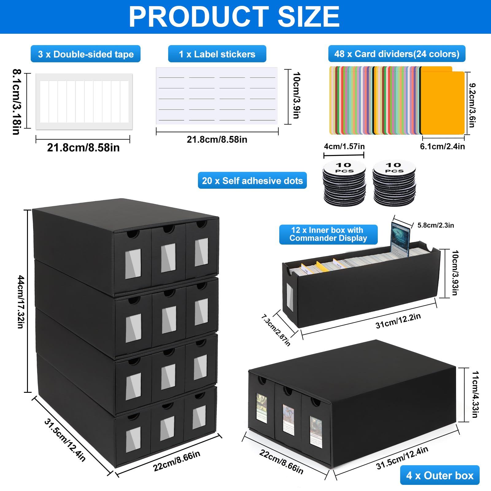 BILIPLE 48 dividers across 12 colors enable quick, organized sorting.