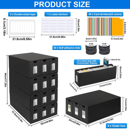 BILIPLE 48 dividers across 12 colors enable quick, organized sorting.