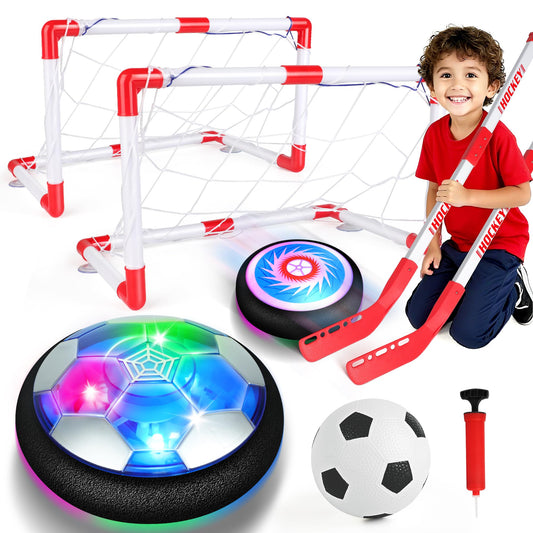 Billeeit hover soccer ball set for indoor fun with foam bumpers.
