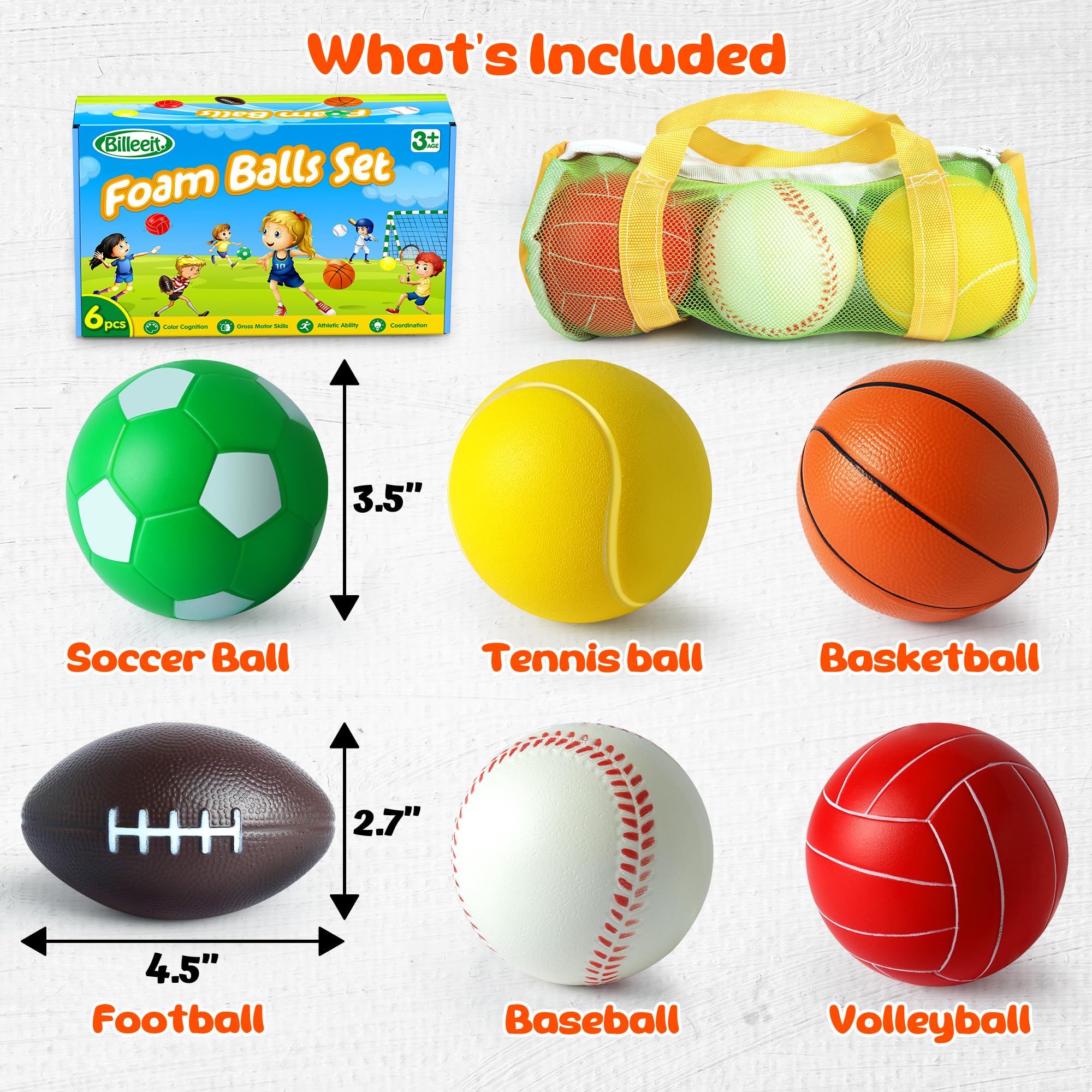 Billeeit mini football ball; lightweight foam for easy outdoor handling.