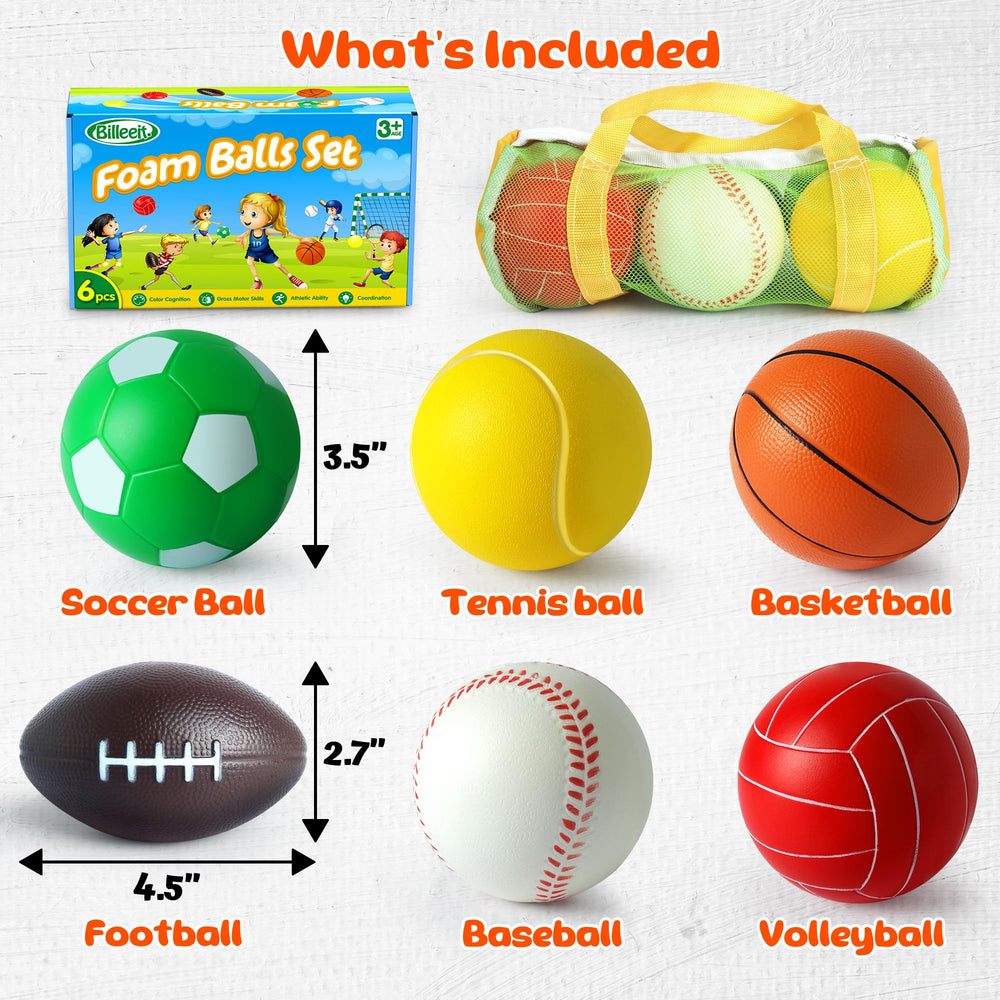 Billeeit mini football ball; lightweight foam for easy outdoor handling.