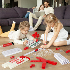 Billeeit red and white goals designed for festive indoor games.