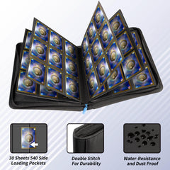 Billeeit zipper binder back cover shows rugged construction for long-lasting protection.