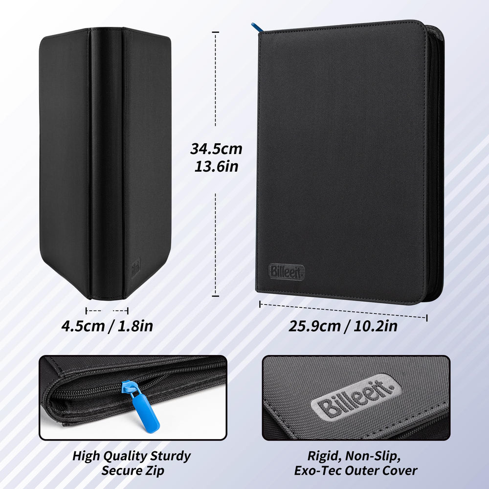 Billeeit interior layout enables easy access with nine-pocket pages.