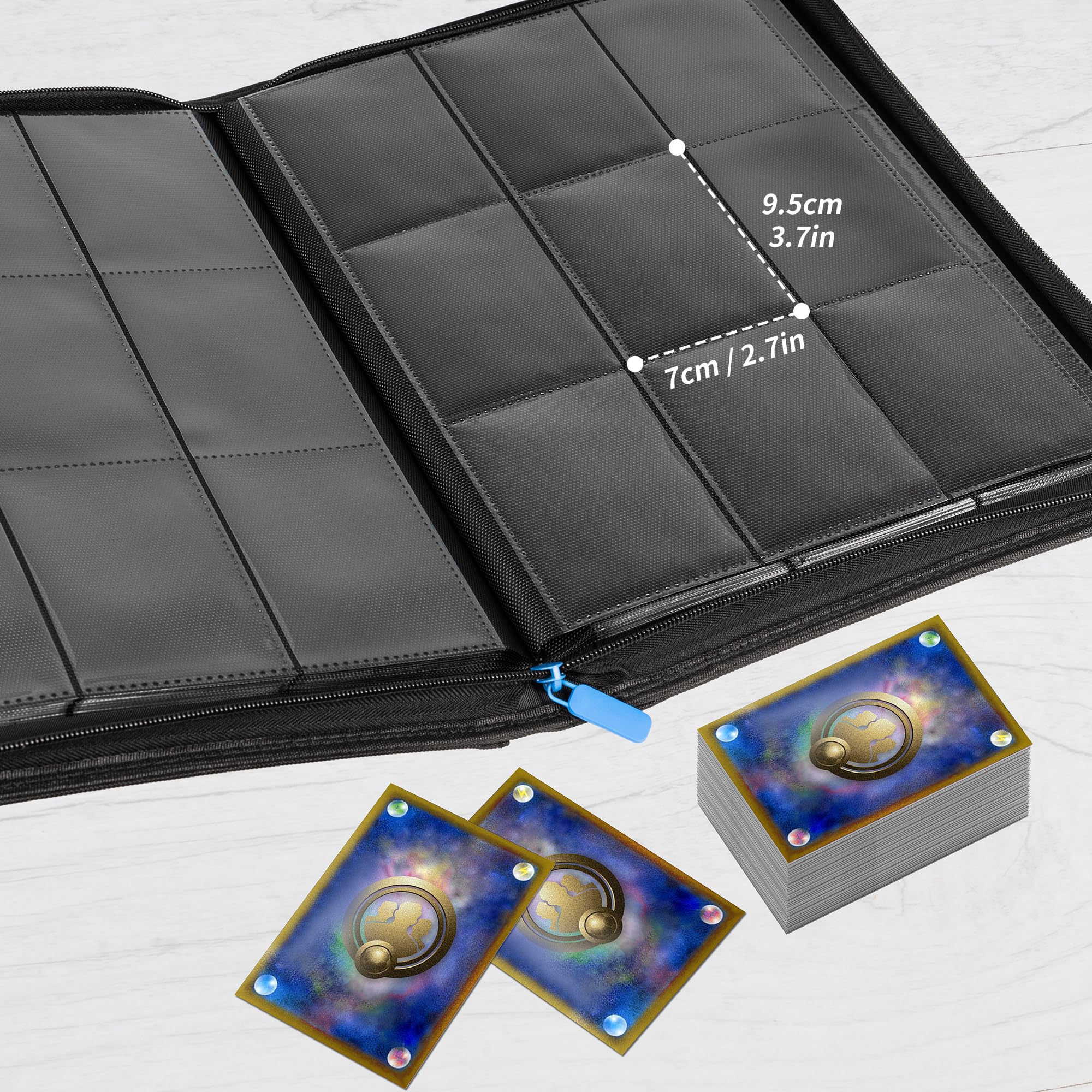 Billeeit zipper close-up highlights dust-proof seal for cards.